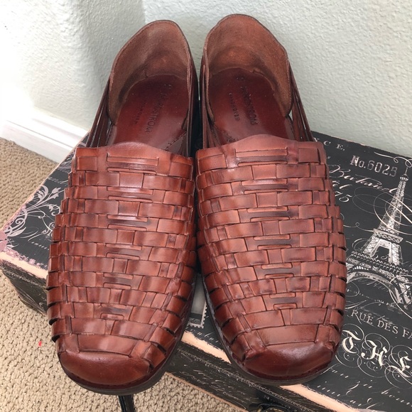 mens woven leather sandals